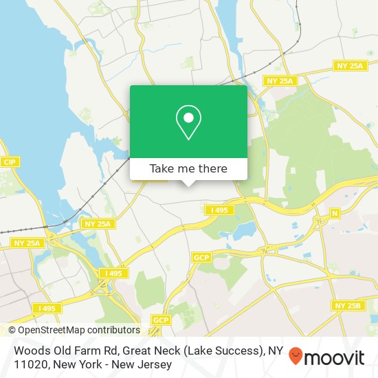 Mapa de Woods Old Farm Rd, Great Neck (Lake Success), NY 11020