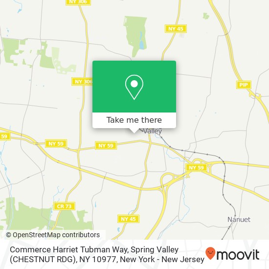 Mapa de Commerce Harriet Tubman Way, Spring Valley (CHESTNUT RDG), NY 10977