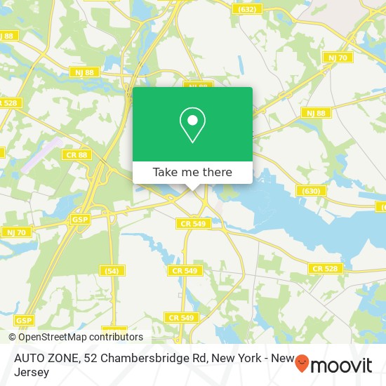 AUTO ZONE, 52 Chambersbridge Rd map