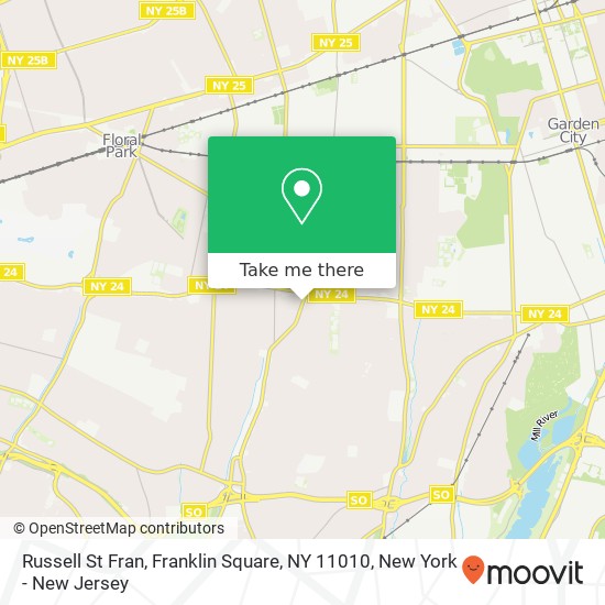 Mapa de Russell St Fran, Franklin Square, NY 11010