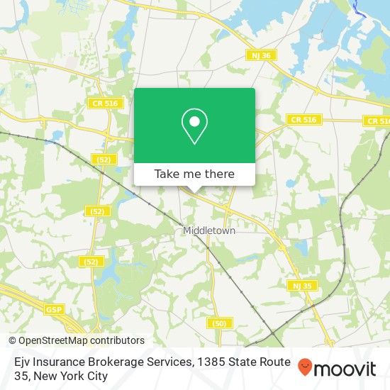 Mapa de Ejv Insurance Brokerage Services, 1385 State Route 35