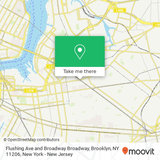 Flushing Ave and Broadway Broadway, Brooklyn, NY 11206 map