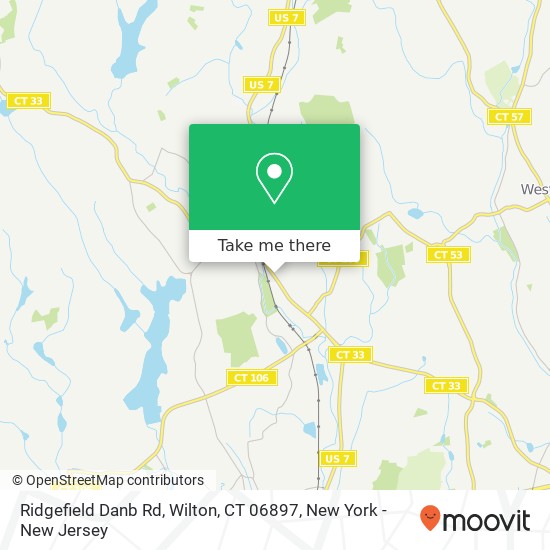 Mapa de Ridgefield Danb Rd, Wilton, CT 06897