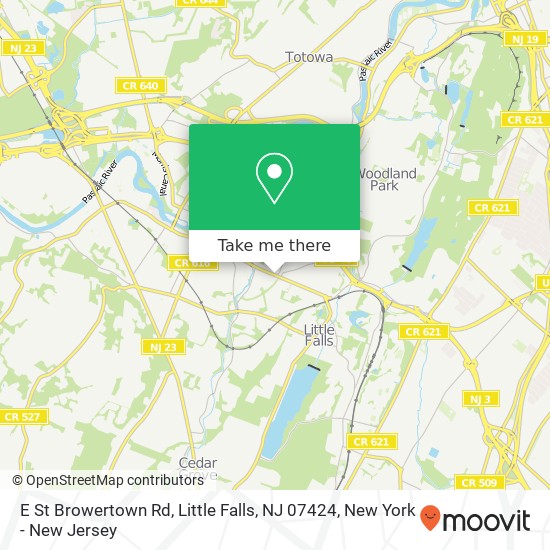 Mapa de E St Browertown Rd, Little Falls, NJ 07424