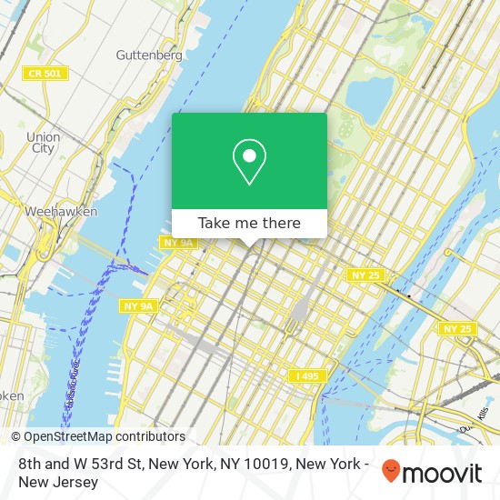 8th and W 53rd St, New York, NY 10019 map