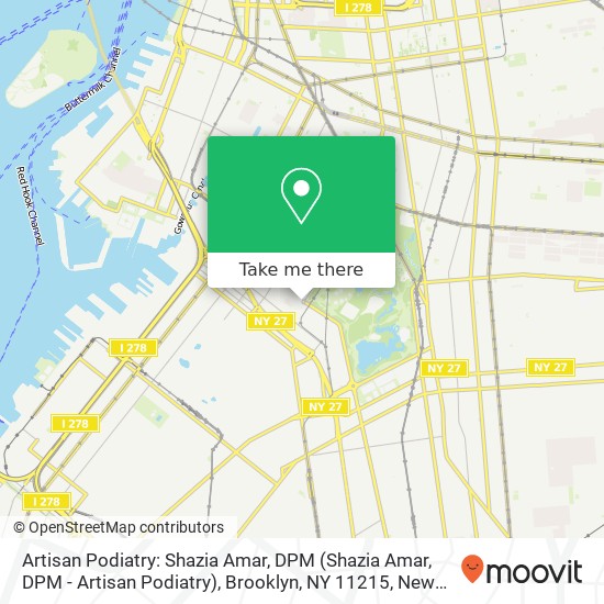 Mapa de Artisan Podiatry: Shazia Amar, DPM (Shazia Amar, DPM - Artisan Podiatry), Brooklyn, NY 11215