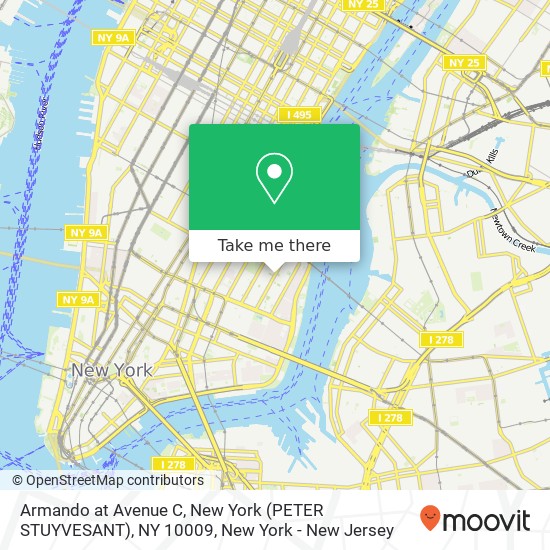 Mapa de Armando at Avenue C, New York (PETER STUYVESANT), NY 10009