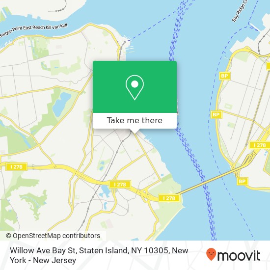 Mapa de Willow Ave Bay St, Staten Island, NY 10305