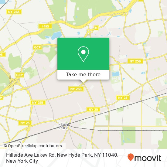 Mapa de Hillside Ave Lakev Rd, New Hyde Park, NY 11040