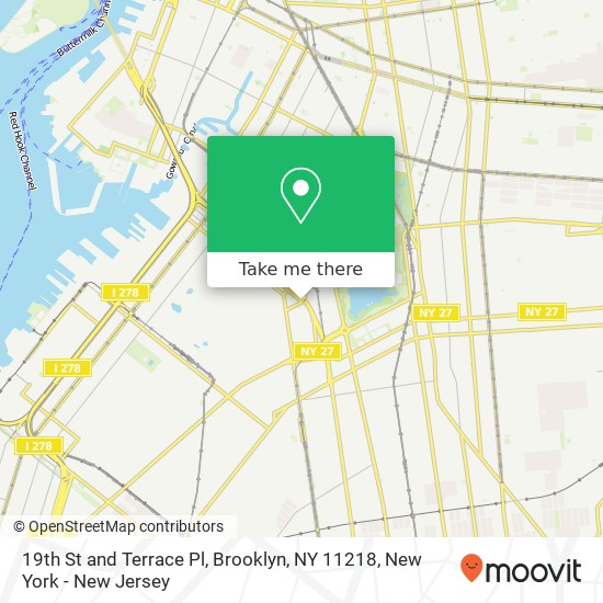 Mapa de 19th St and Terrace Pl, Brooklyn, NY 11218