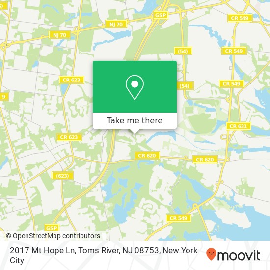 2017 Mt Hope Ln, Toms River, NJ 08753 map