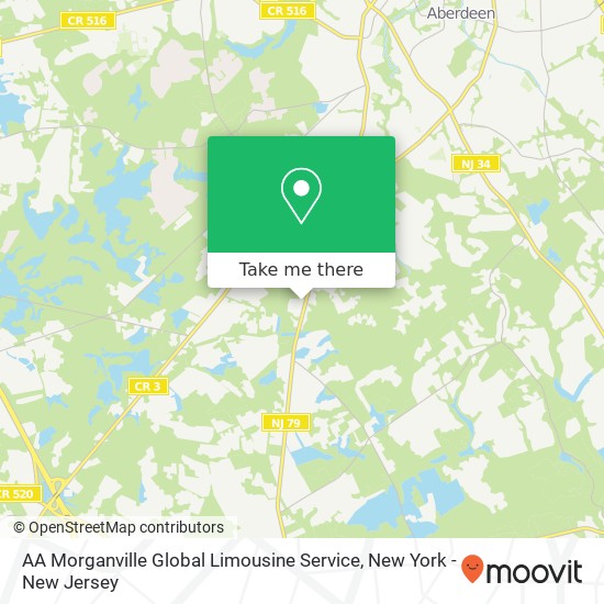 Mapa de AA Morganville Global Limousine Service
