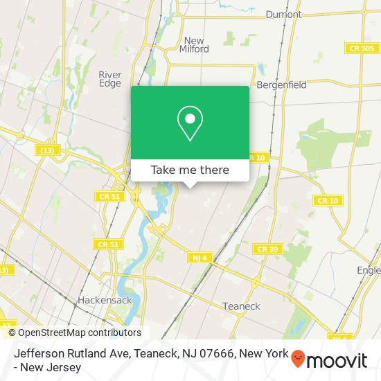 Mapa de Jefferson Rutland Ave, Teaneck, NJ 07666