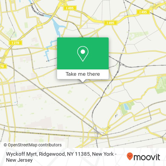 Mapa de Wyckoff Myrt, Ridgewood, NY 11385