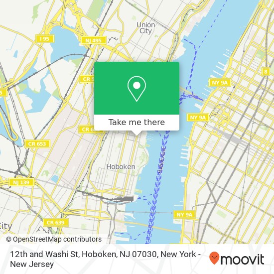 Mapa de 12th and Washi St, Hoboken, NJ 07030