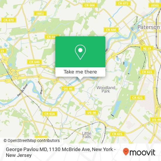 Mapa de George Pavlou MD, 1130 McBride Ave