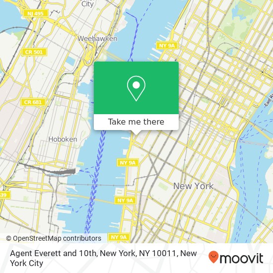 Agent Everett and 10th, New York, NY 10011 map