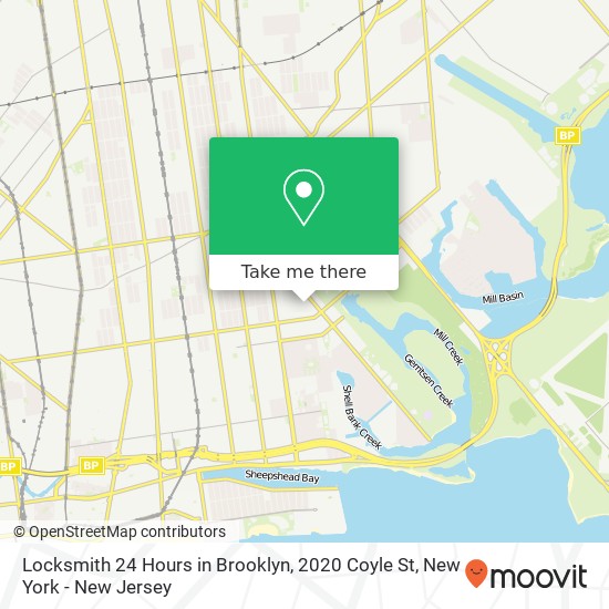 Locksmith 24 Hours in Brooklyn, 2020 Coyle St map