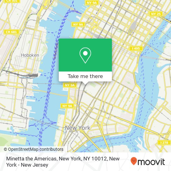 Mapa de Minetta the Americas, New York, NY 10012