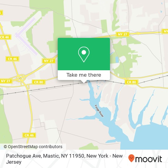 Mapa de Patchogue Ave, Mastic, NY 11950