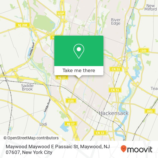 Mapa de Maywood Maywood E Passaic St, Maywood, NJ 07607