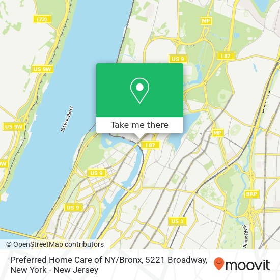 Preferred Home Care of NY / Bronx, 5221 Broadway map