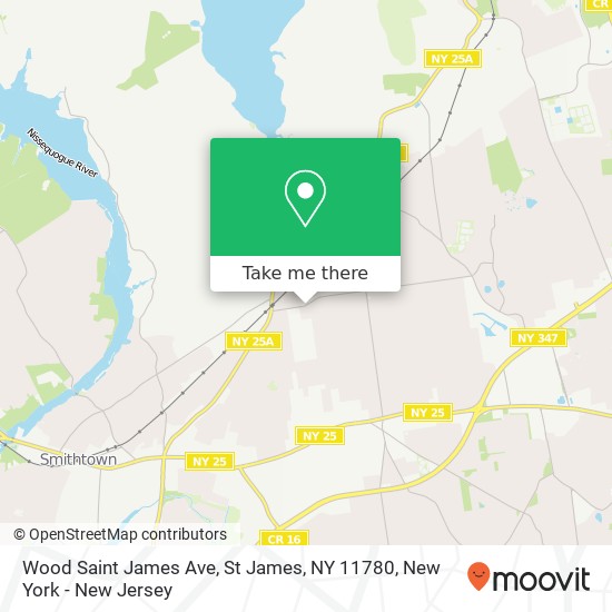 Mapa de Wood Saint James Ave, St James, NY 11780