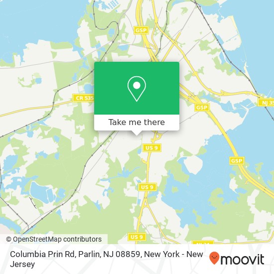 Mapa de Columbia Prin Rd, Parlin, NJ 08859