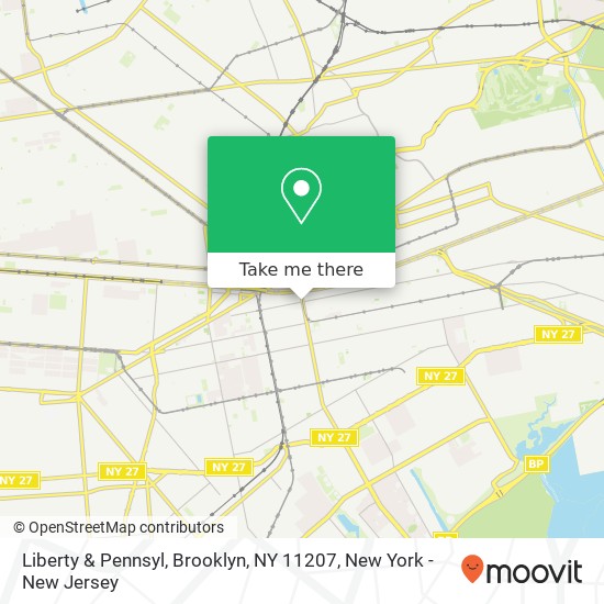 Mapa de Liberty & Pennsyl, Brooklyn, NY 11207