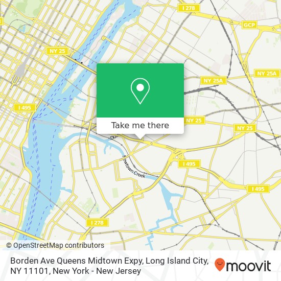 Mapa de Borden Ave Queens Midtown Expy, Long Island City, NY 11101