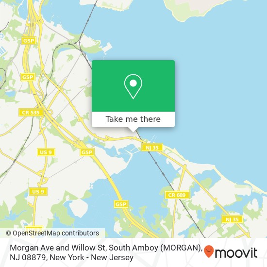 Mapa de Morgan Ave and Willow St, South Amboy (MORGAN), NJ 08879