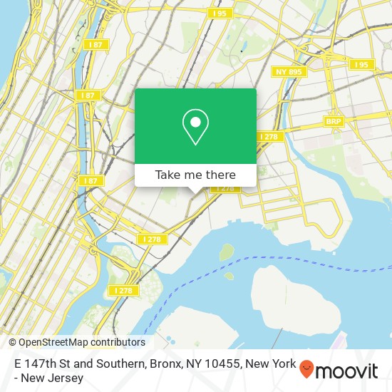 Mapa de E 147th St and Southern, Bronx, NY 10455