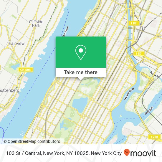 103 St / Central, New York, NY 10025 map