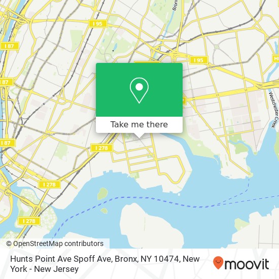Mapa de Hunts Point Ave Spoff Ave, Bronx, NY 10474
