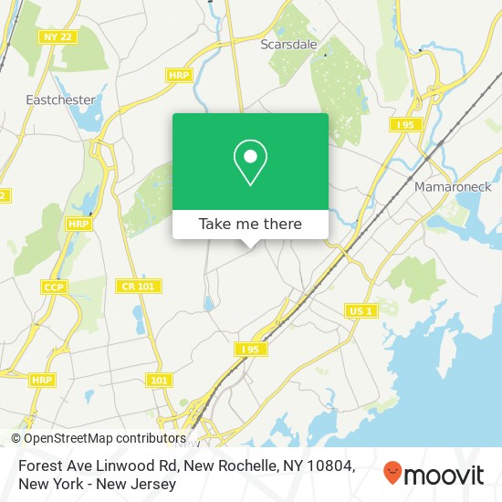 Mapa de Forest Ave Linwood Rd, New Rochelle, NY 10804
