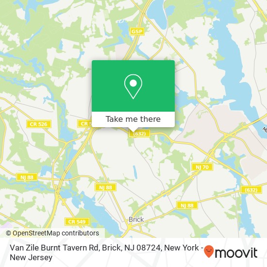 Mapa de Van Zile Burnt Tavern Rd, Brick, NJ 08724