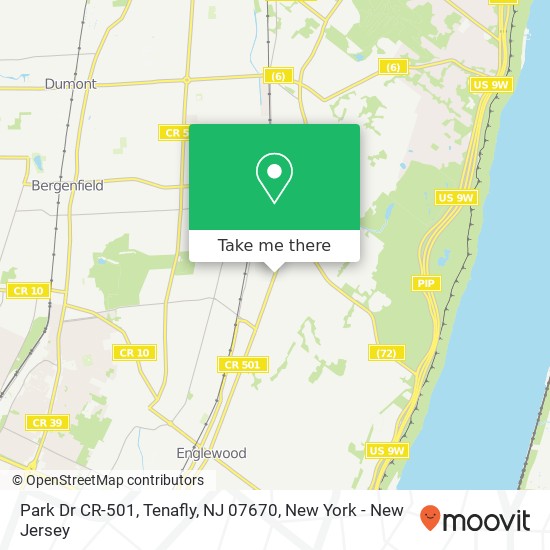 Mapa de Park Dr CR-501, Tenafly, NJ 07670