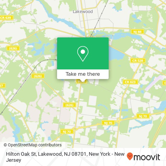Mapa de Hilton Oak St, Lakewood, NJ 08701