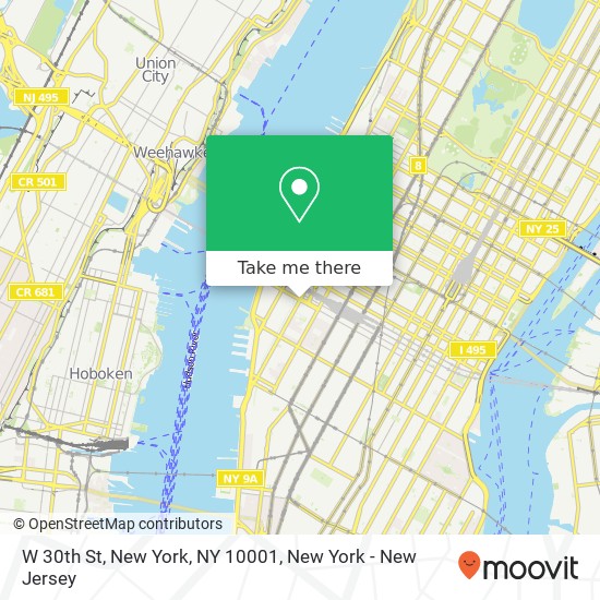 W 30th St, New York, NY 10001 map