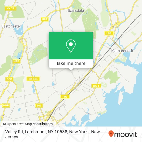 Mapa de Valley Rd, Larchmont, NY 10538