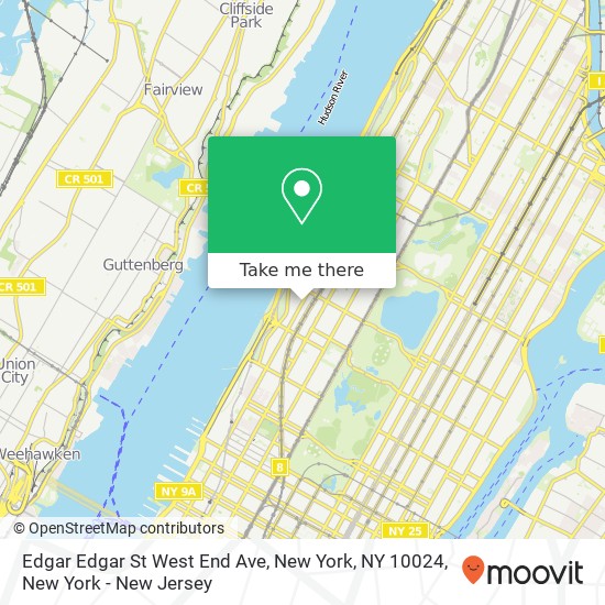 Edgar Edgar St West End Ave, New York, NY 10024 map