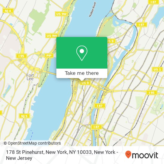 178 St Pinehurst, New York, NY 10033 map