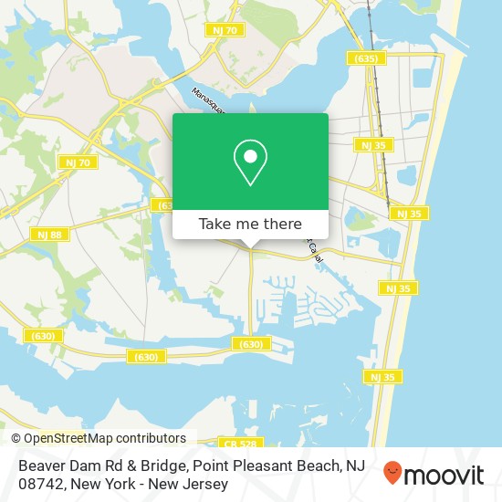 Mapa de Beaver Dam Rd & Bridge, Point Pleasant Beach, NJ 08742