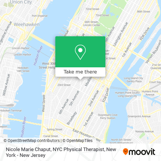 Mapa de Nicole Marie Chaput, NYC Physical Therapist