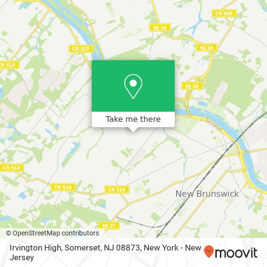 Mapa de Irvington High, Somerset, NJ 08873