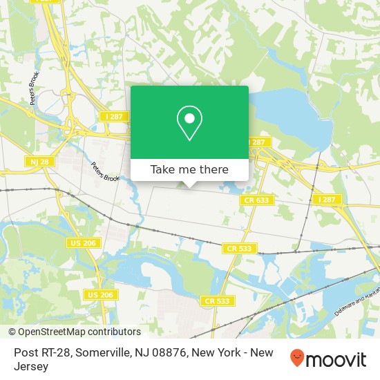 Mapa de Post RT-28, Somerville, NJ 08876