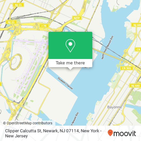 Mapa de Clipper Calcutta St, Newark, NJ 07114