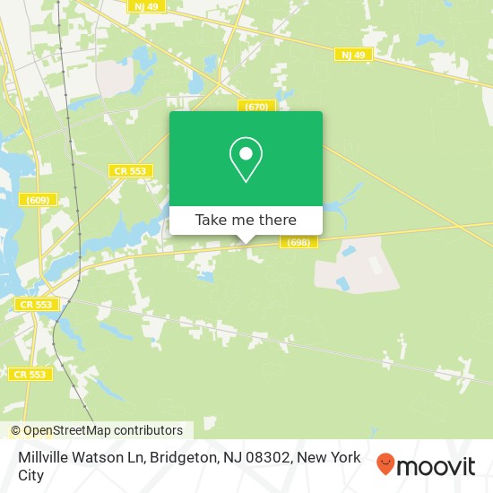 Millville Watson Ln, Bridgeton, NJ 08302 map