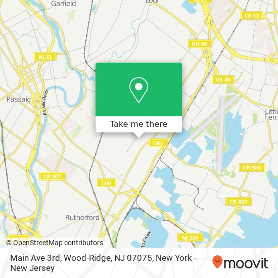 Mapa de Main Ave 3rd, Wood-Ridge, NJ 07075