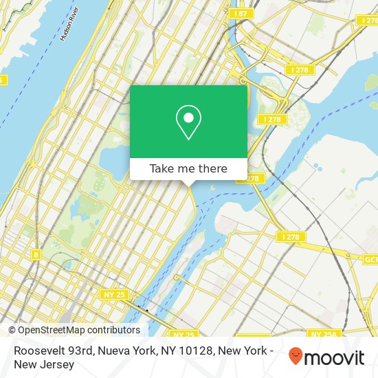 Roosevelt 93rd, Nueva York, NY 10128 map